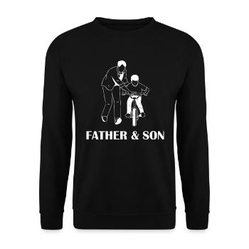 Vatertag Sohn Design - Unisex Pullover - Schwarz - Vorne - Alina (178cm) & Michal (187cm)