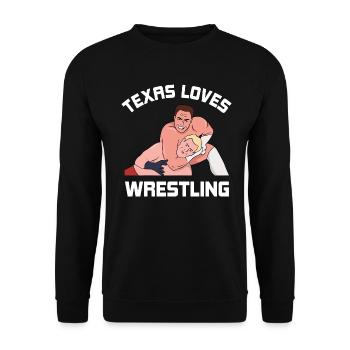 Texas wrestling design for proud Texas fans - Unisex Sweatshirt - black - Front - Alina (178cm) & Michal (187cm)
