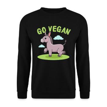 Design d’âne pour les fiers végétaliens - Sweat-shirt Unisexe - noir - Devant - Alina (178cm) & Michal (187cm)
