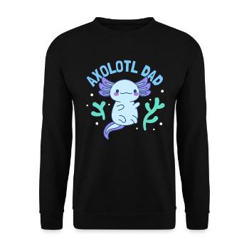 Axolotl Dad Design für Axolotl-Liebhaber - Unisex Pullover - Schwarz - Vorne - Alina (178cm) & Michal (187cm)