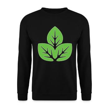 Nature green Leaves design for proud vegans - Unisex Sweatshirt - black - Front - Alina (178cm) & Michal (187cm)