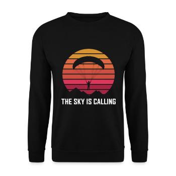 The Sky Is Calling | Skydiving - Unisex Pullover - Schwarz - Vorne - Alina (178cm) & Michal (187cm)