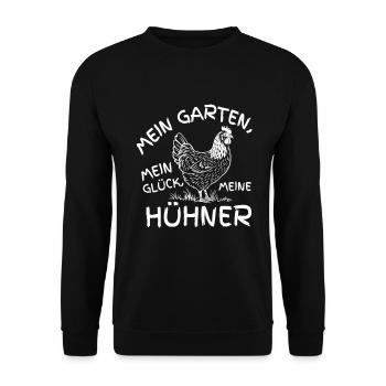 My garden, my happiness, my chickens - Unisex Sweatshirt - black - Front - Alina (178cm) & Michal (187cm)