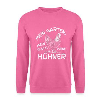 My garden, my happiness, my chickens - Unisex Sweatshirt - pink - Front