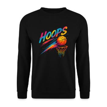 Hoops Basketball Sports Idée Cadeau BBall - Sweat-shirt Unisexe - noir - Devant - Alina (178cm) & Michal (187cm)