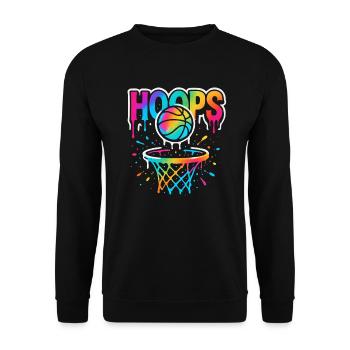 Hoops Basketball Sports Idée Cadeau BBall - Sweat-shirt Unisexe - noir - Devant - Alina (178cm) & Michal (187cm)
