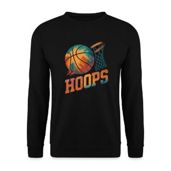 Hoops Basketball Sports Idée Cadeau BBall - Sweat-shirt Unisexe - noir - Devant - Alina (178cm) & Michal (187cm)