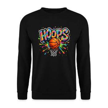 Hoops Basketball Sports Idée Cadeau BBall - Sweat-shirt Unisexe - noir - Devant - Alina (178cm) & Michal (187cm)