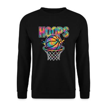 Hoops Basketball Sports Idée Cadeau BBall - Sweat-shirt Unisexe - noir - Devant - Alina (178cm) & Michal (187cm)