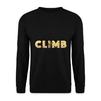 Bouldern Klettern Sportarten Turnhalle Wand - Unisex Pullover - Schwarz - Vorne - Alina (178cm) & Michal (187cm)
