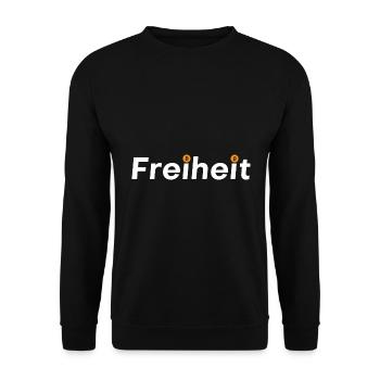 Freiheit Bitcoin - Unisex Pullover - Schwarz - Vorne - Alina (178cm) & Michal (187cm)