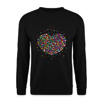 Coeur de confettis pour le carnaval de Mardi Gras, etc. - Sweat-shirt Unisexe - noir - Devant - Alina (178cm) & Michal (187cm)