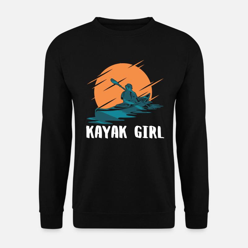 Kajak Girl Kayak Kanu Geschenk - Unisex Pullover - Schwarz