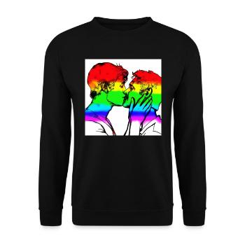 Kissing men - Unisex Sweatshirt - black - Front - Alina (178cm) & Michal (187cm)
