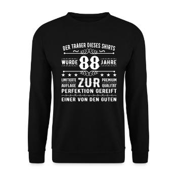 88 Years Gift Idea for 88 - Birthday - Unisex Sweatshirt - black - Front - Alina (178cm) & Michal (187cm)