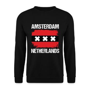 AMSTERDAM - Unisex Sweatshirt - black - Front - Alina (178cm) & Michal (187cm)