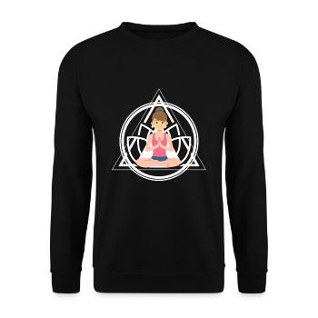 happy mother s woman s day yoga relax - Unisex Sweatshirt - black - Front - Alina (178cm) & Michal (187cm)