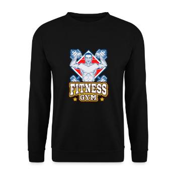 fitness gym motivation power - Unisex Sweatshirt - black - Front - Alina (178cm) & Michal (187cm)