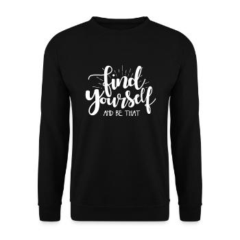 FIND YOURSELF - Unisex Pullover - Schwarz - Vorne - Alina (178cm) & Michal (187cm)