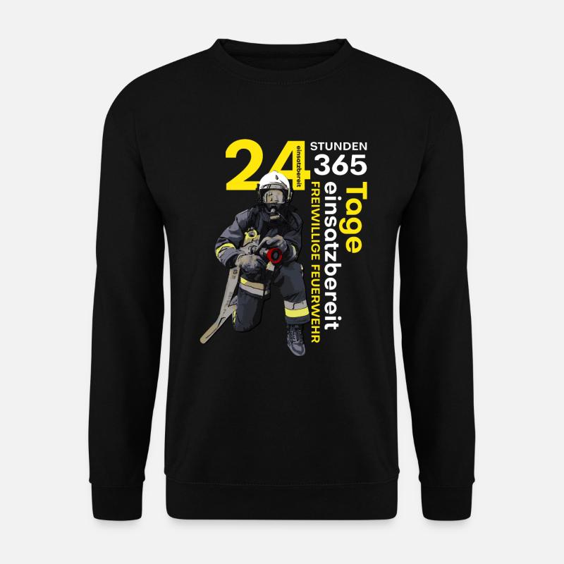 Feuerwehr - Rund um die Uhr einsatzbereit! - Unisex Pullover - Schwarz