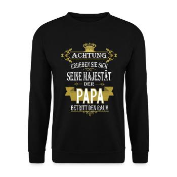 Vater Vatertag Papa daddy Geschenk Sprüche - Unisex Pullover - Schwarz - Vorne - Alina (178cm) & Michal (187cm)