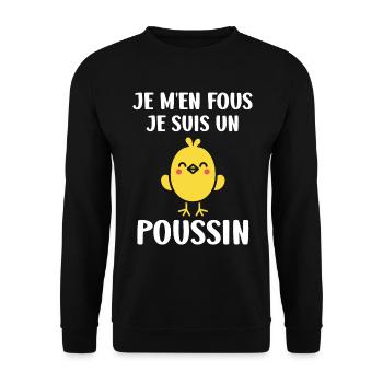 funny I don't care I'm a chick Homour - Unisex Sweatshirt - black - Front - Alina (178cm) & Michal (187cm)