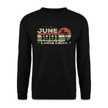 June 33rd Anniversary Vintage Born 1991 Vibe - Unisex Sweatshirt - black - Front - Alina (178cm) & Michal (187cm)