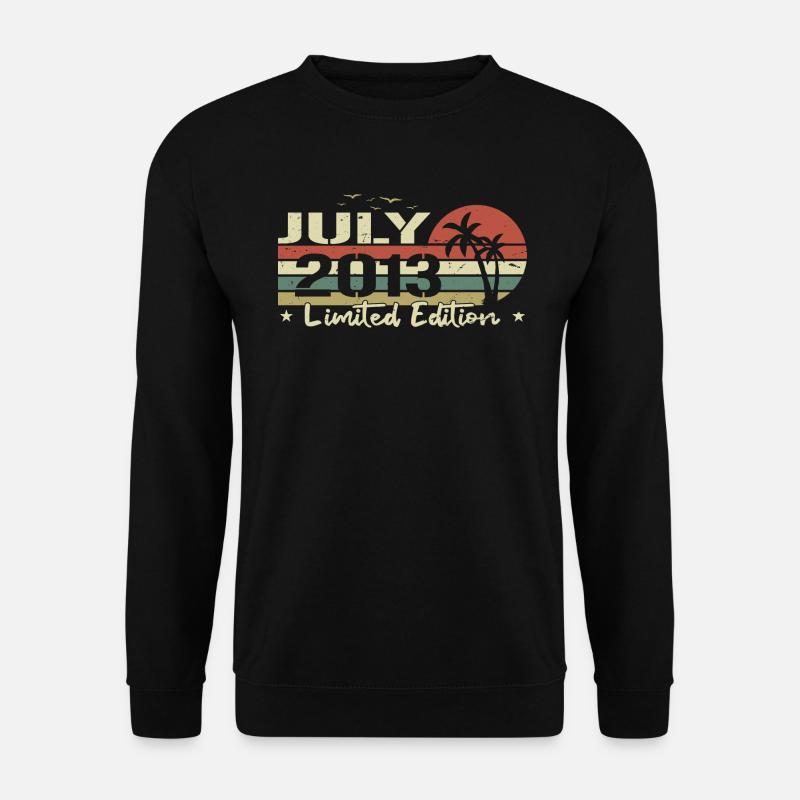Juli Vintage 11. Geburtstag geboren 2013 Stimmung - Unisex Pullover - Schwarz