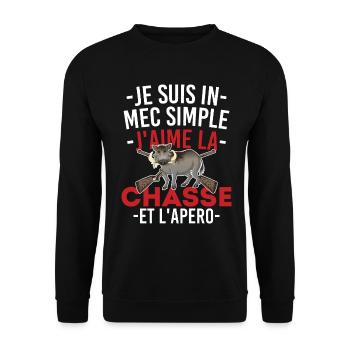 J'aime La Chasse pour Chasseur Passion de la Chass - Sweat-shirt Unisexe - noir - Devant - Alina (178cm) & Michal (187cm)