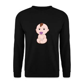 Bébé avec une tétine. Cadeau. - Sweat-shirt Unisexe - noir - Devant - Alina (178cm) & Michal (187cm)