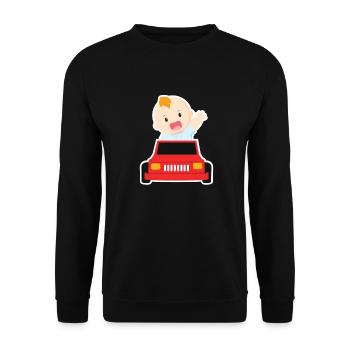 Bébé en jouant. - Sweat-shirt Unisexe - noir - Devant - Alina (178cm) & Michal (187cm)