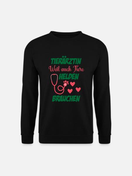Tierarzt Geschenk Weil auch Tiere Helden brauchen - Unisex Pullover - Schwarz