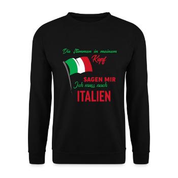 Italien Shirt • Ich muss nach Italien • Geschenk - Unisex Pullover - Schwarz - Vorne - Alina (178cm) & Michal (187cm)