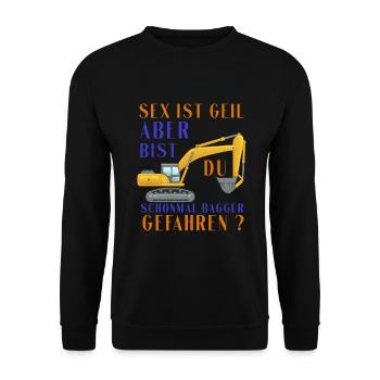Bagger Shirt • Bagger fahren • Bagger Geschenke - Unisex Pullover - Schwarz - Vorne - Alina (178cm) & Michal (187cm)