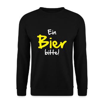Ein Bier bitte - Unisex Pullover - Schwarz - Vorne - Alina (178cm) & Michal (187cm)