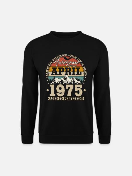 April 1975 Vintage Vintage Fødselsdagsgave - Unisex sweater - sort