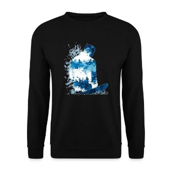 Snowboarder Abstrakt - Unisex Pullover - Schwarz - Vorne - Alina (178cm) & Michal (187cm)
