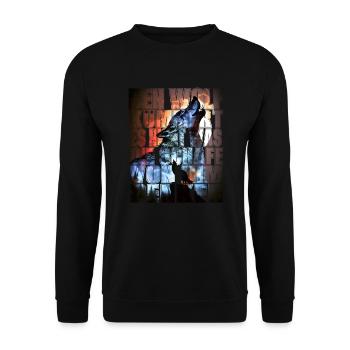 Le loup s’en fiche - Sweat-shirt Unisexe - noir - Devant - Alina (178cm) & Michal (187cm)