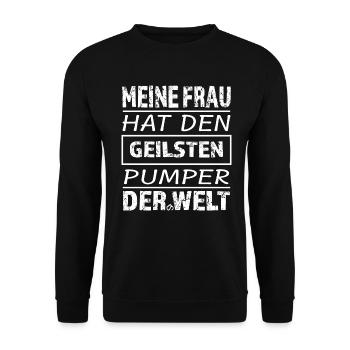 Geilster Pumper der Welt - Unisex Pullover - Schwarz - Vorne - Alina (178cm) & Michal (187cm)