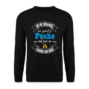 Pêche et bière humour cadeau - Sweat-shirt Unisexe - noir - Devant - Alina (178cm) & Michal (187cm)