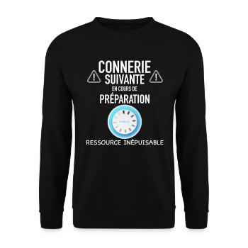 Connerie suivante papa et garçon - Sweat-shirt Unisexe - noir - Devant - Alina (178cm) & Michal (187cm)