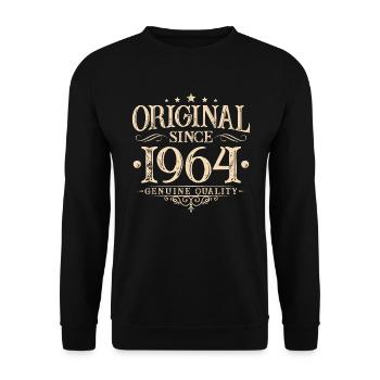 Original depuis 1964 Vintage Vintage anniversaire - Sweat-shirt Unisexe - noir - Devant - Alina (178cm) & Michal (187cm)