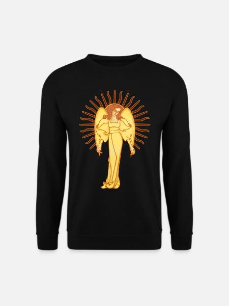 Dein Schutzengel, ein Jugendstil-Engel - Unisex Pullover - Schwarz