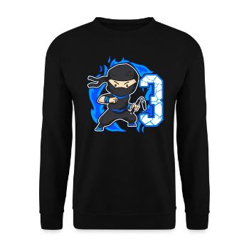 Ninja 3ème anniversaire Garçon 3 ans Ninjas - Sweat-shirt Unisexe - noir - Devant - Alina (178cm) & Michal (187cm)