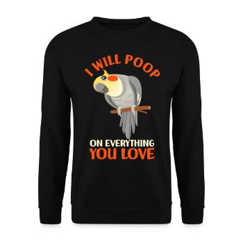 Cockatiel Pet Birds | Bird Gift Idea - Unisex Sweatshirt - black - Front - Alina (178cm) & Michal (187cm)