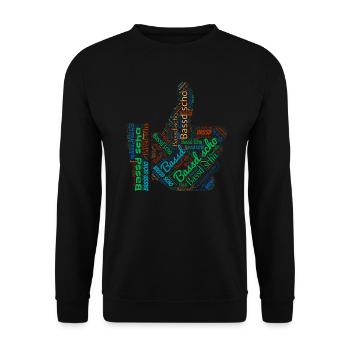 Franken Fränkisch Bassd scho - Unisex Pullover - Schwarz - Vorne - Alina (178cm) & Michal (187cm)