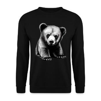 Bear - Unisex Sweatshirt - black - Front - Alina (178cm) & Michal (187cm)
