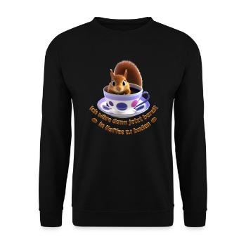 Ich wäre dann jetzt bereit in Kaffee zu baden - Unisex Pullover - Schwarz - Vorne - Alina (178cm) & Michal (187cm)
