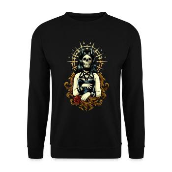 Esthétique gothique Goth Filles Pentagramme Croix de Saint-Pierre - Sweat-shirt Unisexe - noir - Devant - Alina (178cm) & Michal (187cm)