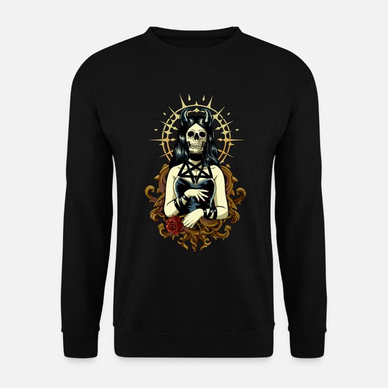 Gothic Ästhetik Goth Girls Pentagramm Petruskreuz - Unisex Pullover - Schwarz